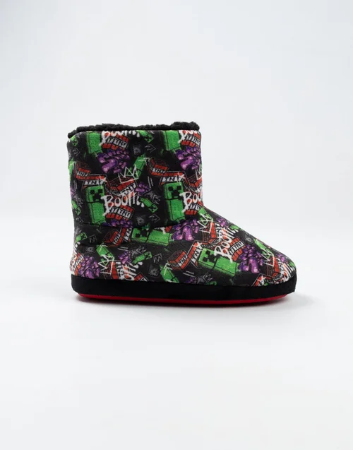 Minecraft Kids Multicolor Slipper Boots (Older 11-5 years) - 2 Infants Image 3