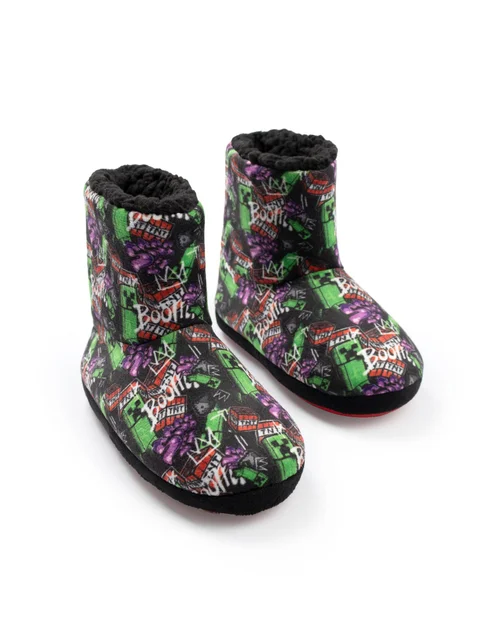 Minecraft Kids Multicolor Slipper Boots (Older 11-5 years) - 2 Infants Image 1