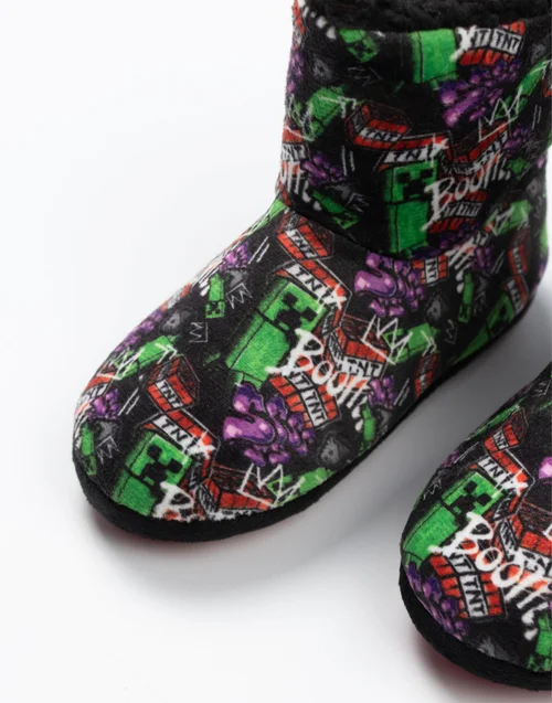 Minecraft Kids Multicolor Slipper Boots (Older 11-5 years) - 2 Infants Image 2