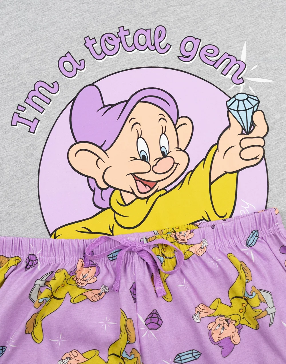Disney Snow White & The Seven Dwarfs Grey Pyjamas - Large Image 5