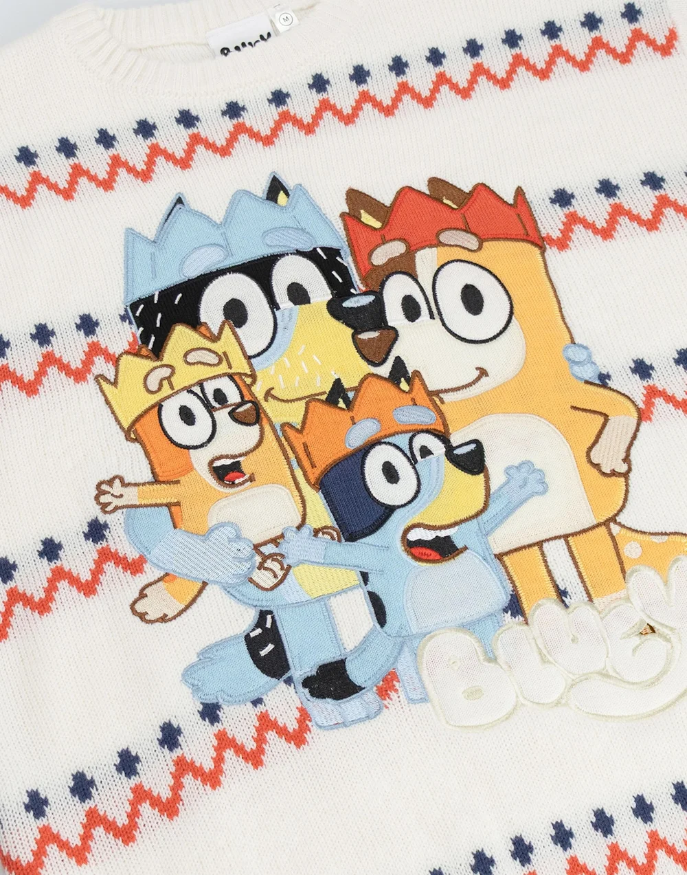 Bluey Cream With Multicolored Stripes Christmas Jumper - S Image 5