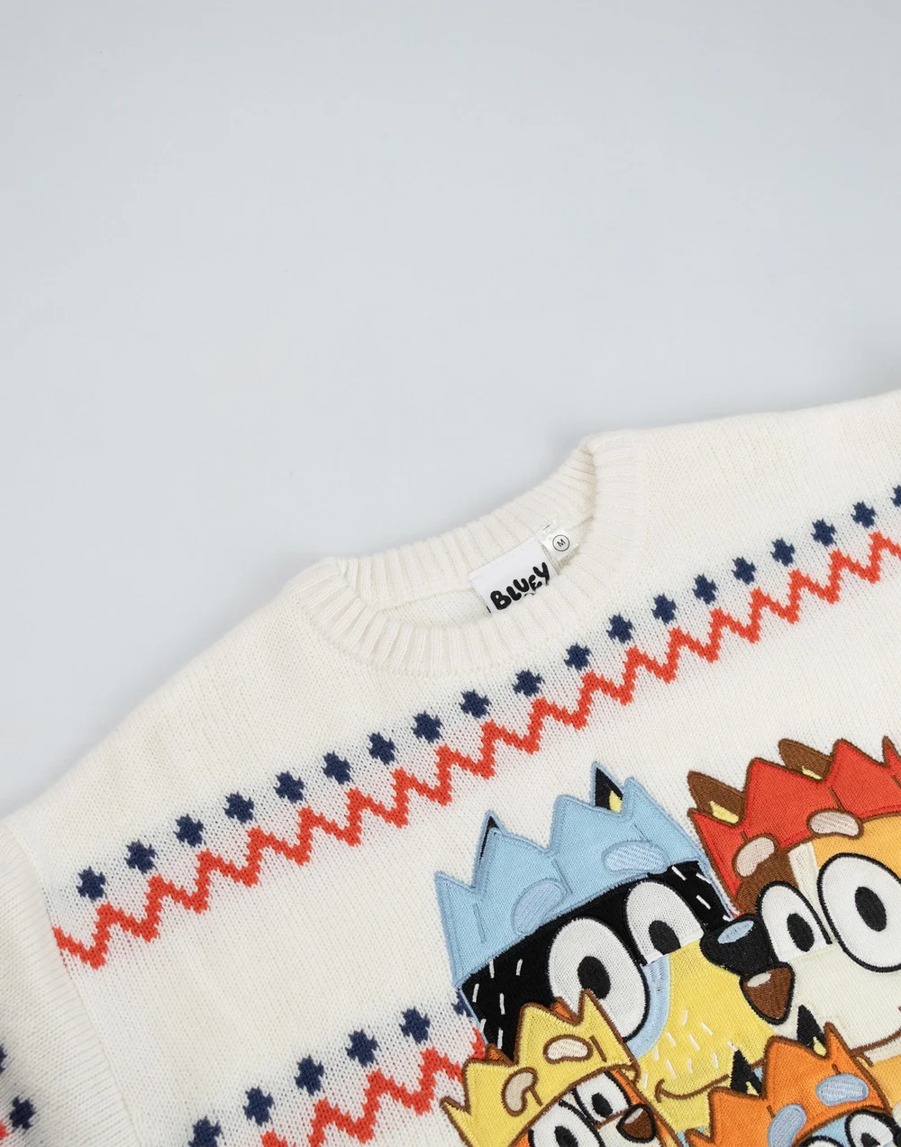 Bluey Cream With Multicolored Stripes Christmas Jumper - S Image 4