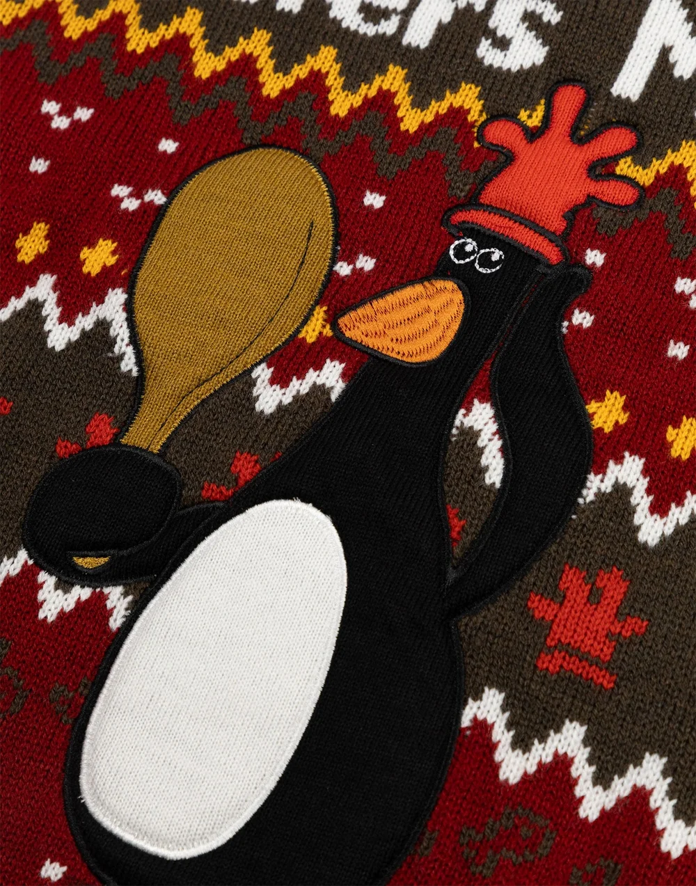 Wallace And Gromit Maroon With Multicolour Details Christmas Jumper - M Image 5