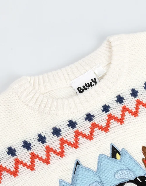 Vanilla Underground Bluey Kids Cream Christmas Jumper (2-7yrs) - 2-3 Yrs Image 4