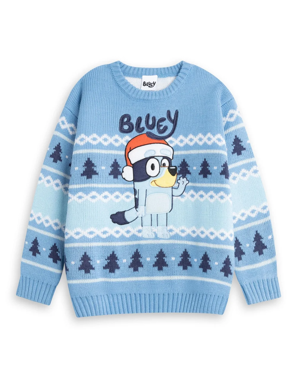 Vanilla Underground Bluey Kids Light Blue Christmas Jumper (2-7yrs) - 2-3 Yrs Image 1