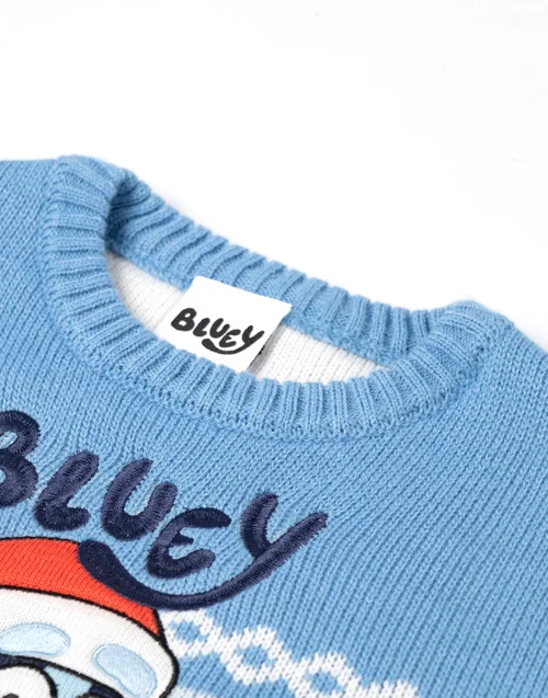 Vanilla Underground Bluey Kids Light Blue Christmas Jumper (2-7yrs) - 2-3 Yrs Image 5