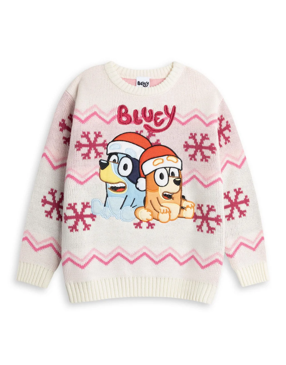 Vanilla Underground Bluey Kids Cream Christmas Jumper (2-7yrs) - 5-6 Yrs Image 1