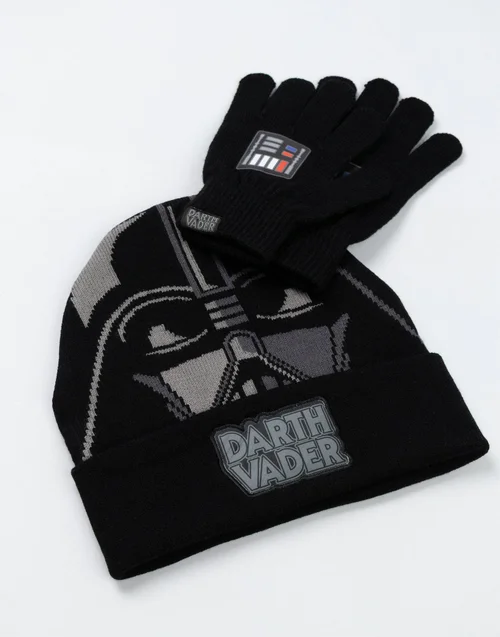 Star Wars Kids Black Beanie & Gloves - One Size Image 3