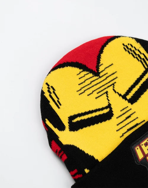 Marvel Iron Man Kids Red Beanie & Gloves - One Size Image 4