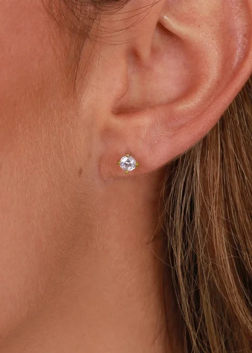 Say It With Gold Mini Classic Claw Set Earrings - 4mm Image 2