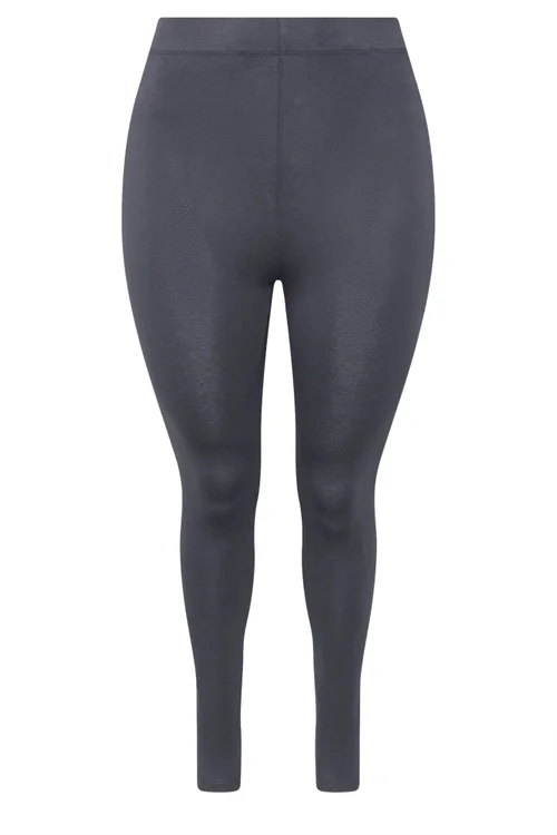 Yours Curve Grey Leggings - 20 Image 5