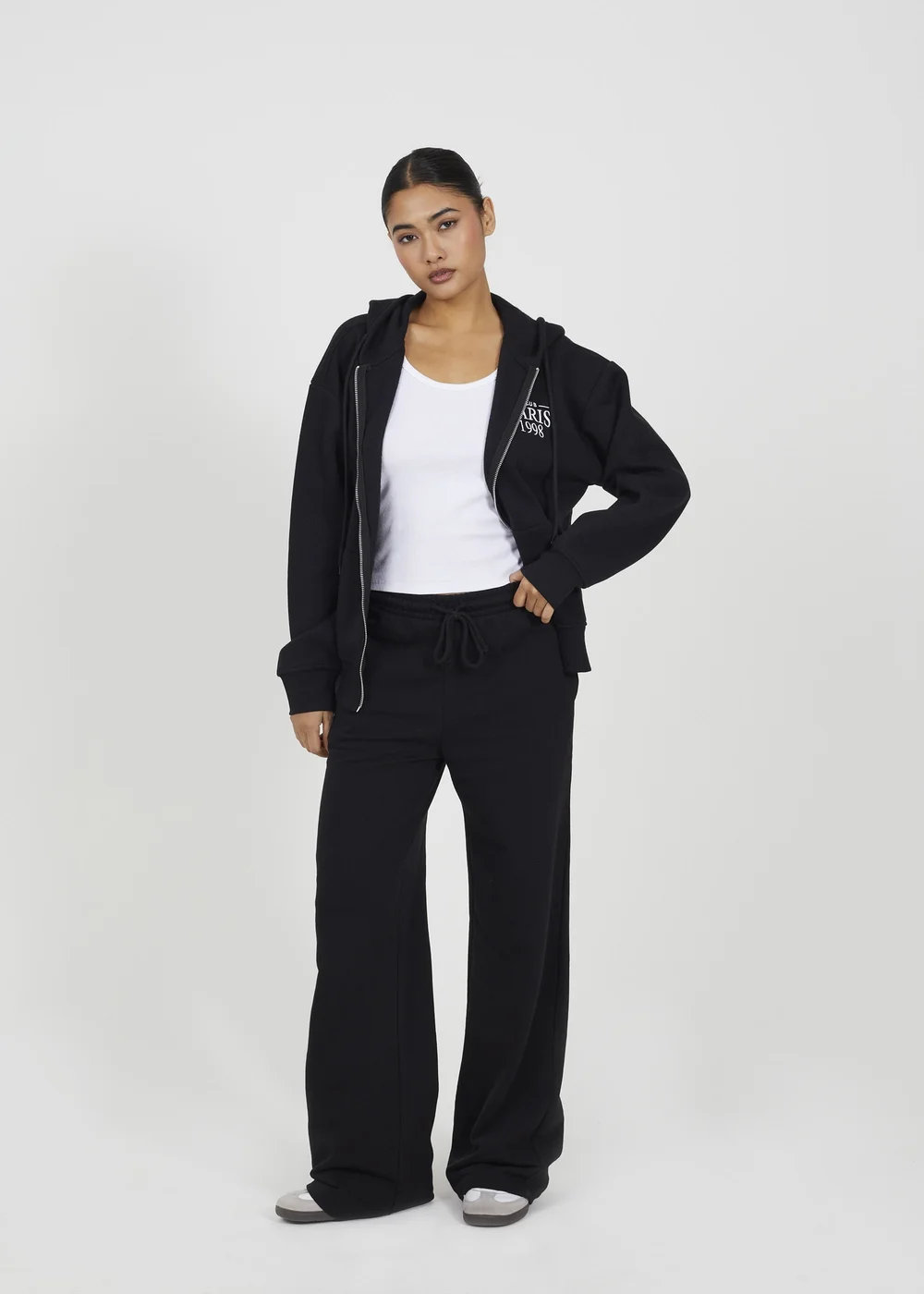 Brave Soul Black Zip Through Hoodie - Medium Image 4