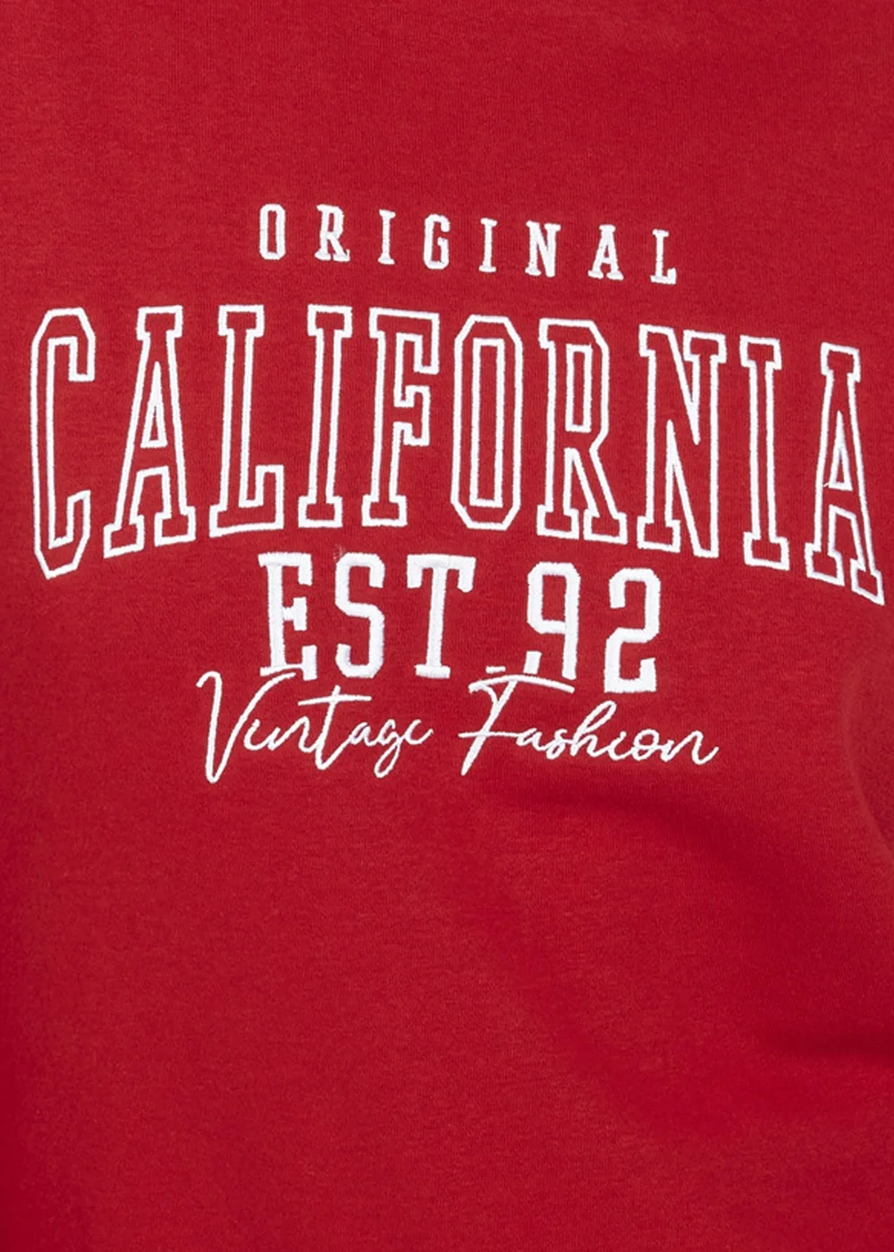 Brave Soul Red Crew Neck Embroidered Sweatshirt - Medium Image 3