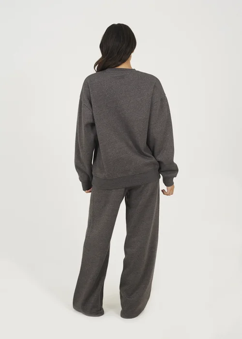 Brave Soul Charcoal Crew Neck Embroidered Sweatshirt - Extra small Image 2