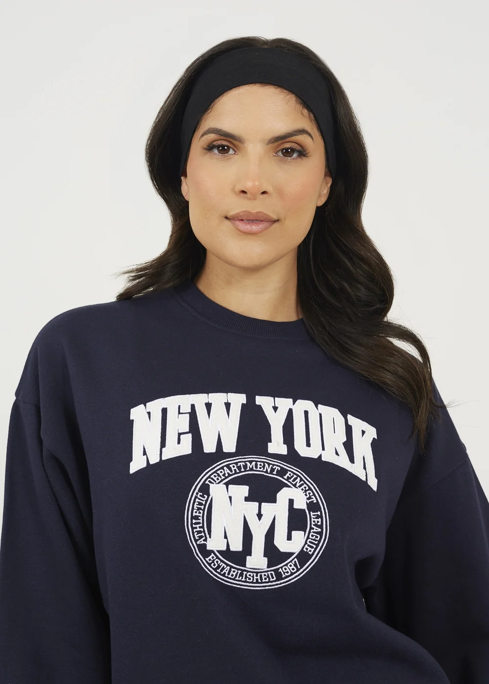 Brave Soul Navy Crew Neck Embroidered Sweatshirt - Extra Large Image 3