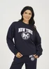 Brave Soul Navy Crew Neck Embroidered Sweatshirt - Extra Large Image 1