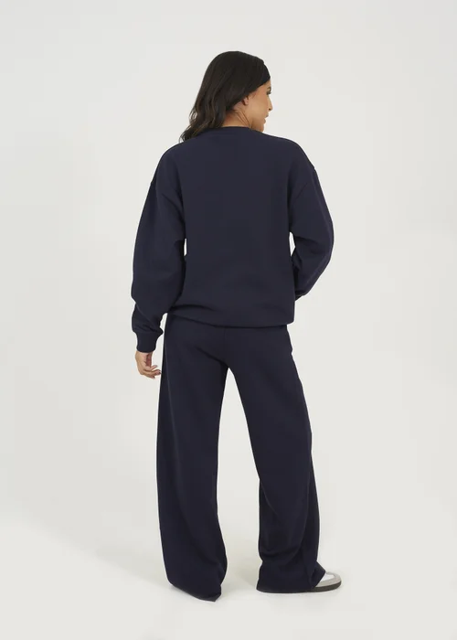 Brave Soul Navy Crew Neck Embroidered Sweatshirt - Extra Large Image 2