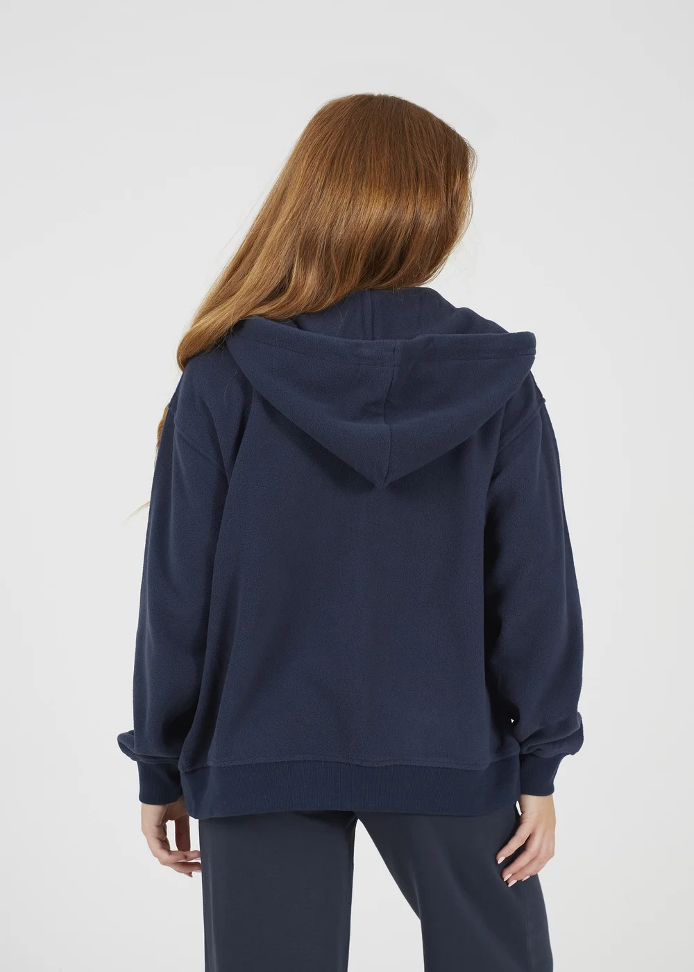 Brave Soul Navy Zip Through Polar Fleece Hoodie - XS Image 2