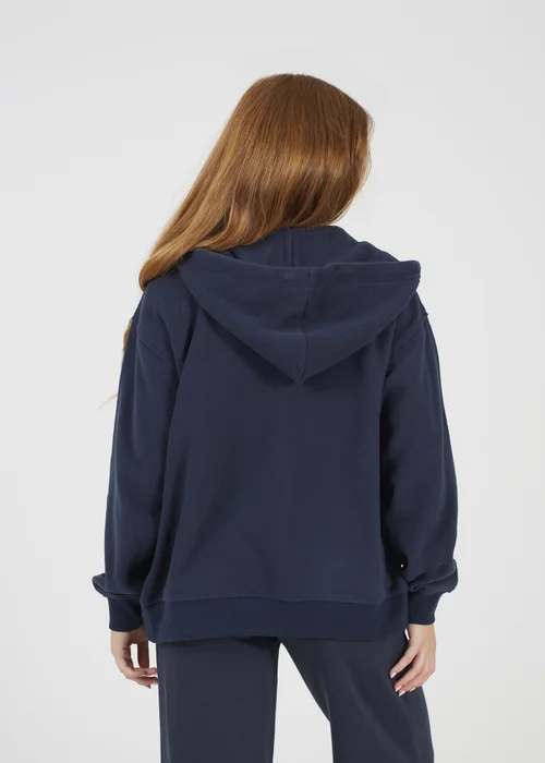 Brave Soul Navy Zip Through Polar Fleece Hoodie - XS Image 2