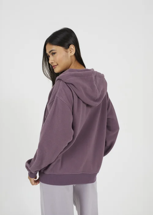 Brave Soul Mauve Zip Through Polar Fleece Hoodie - XS Image 2