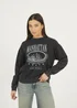 Brave Soul Black Acid Wash Embroidered Sweatshirt - M Image 1