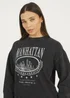 Brave Soul Black Acid Wash Embroidered Sweatshirt - M Image 3