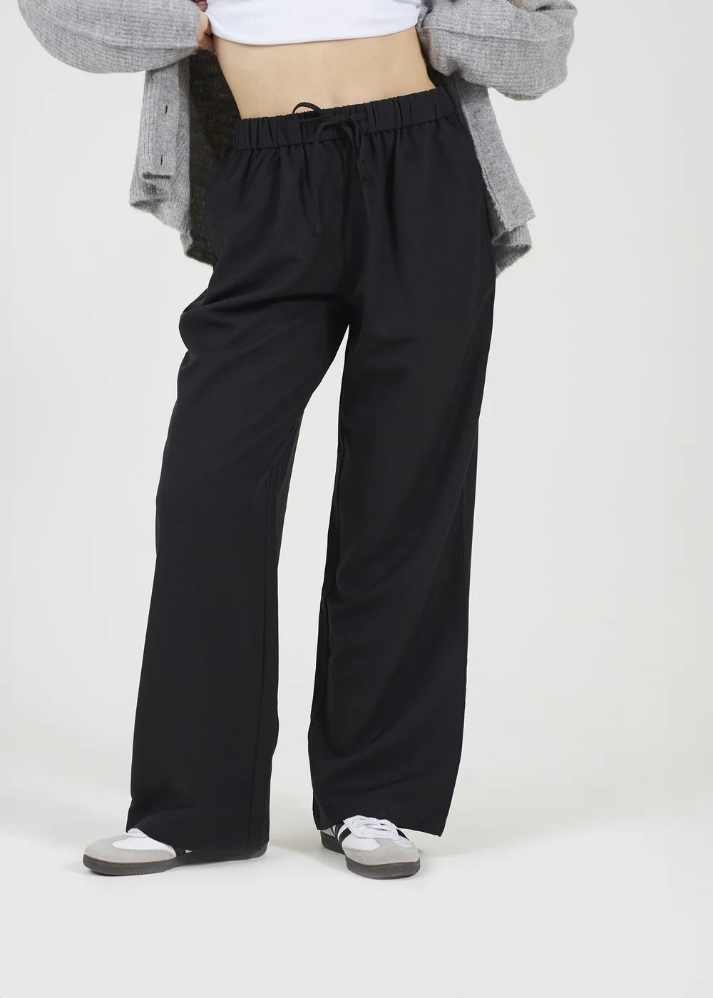 Brave Soul Black High Waisted Wide Leg Trousers - S Image 1