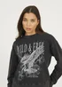 Brave Soul Black Acid Wash Graphic Print Sweatshirt - Small Image 3