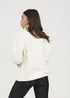Brave Soul Cream Funnel Neck Quarter Zip Sweatshirt With Embroidery - Extra small Image 2