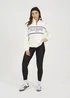 Brave Soul Cream Funnel Neck Quarter Zip Sweatshirt With Embroidery - Extra small Image 4