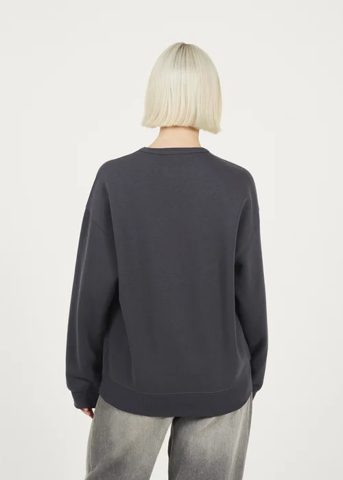 Brave Soul Dark Grey Crew Neck Graphic Print Sweatshirt - L Image 2