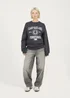 Brave Soul Dark Grey Crew Neck Graphic Print Sweatshirt - L Image 4