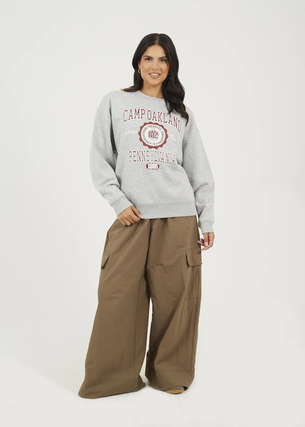 Brave Soul Grey Crew Neck Graphic Print Sweatshirt - Extra Large Image 4