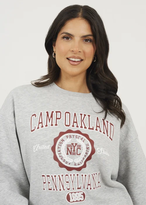 Brave Soul Grey Crew Neck Graphic Print Sweatshirt - Extra Large Image 3