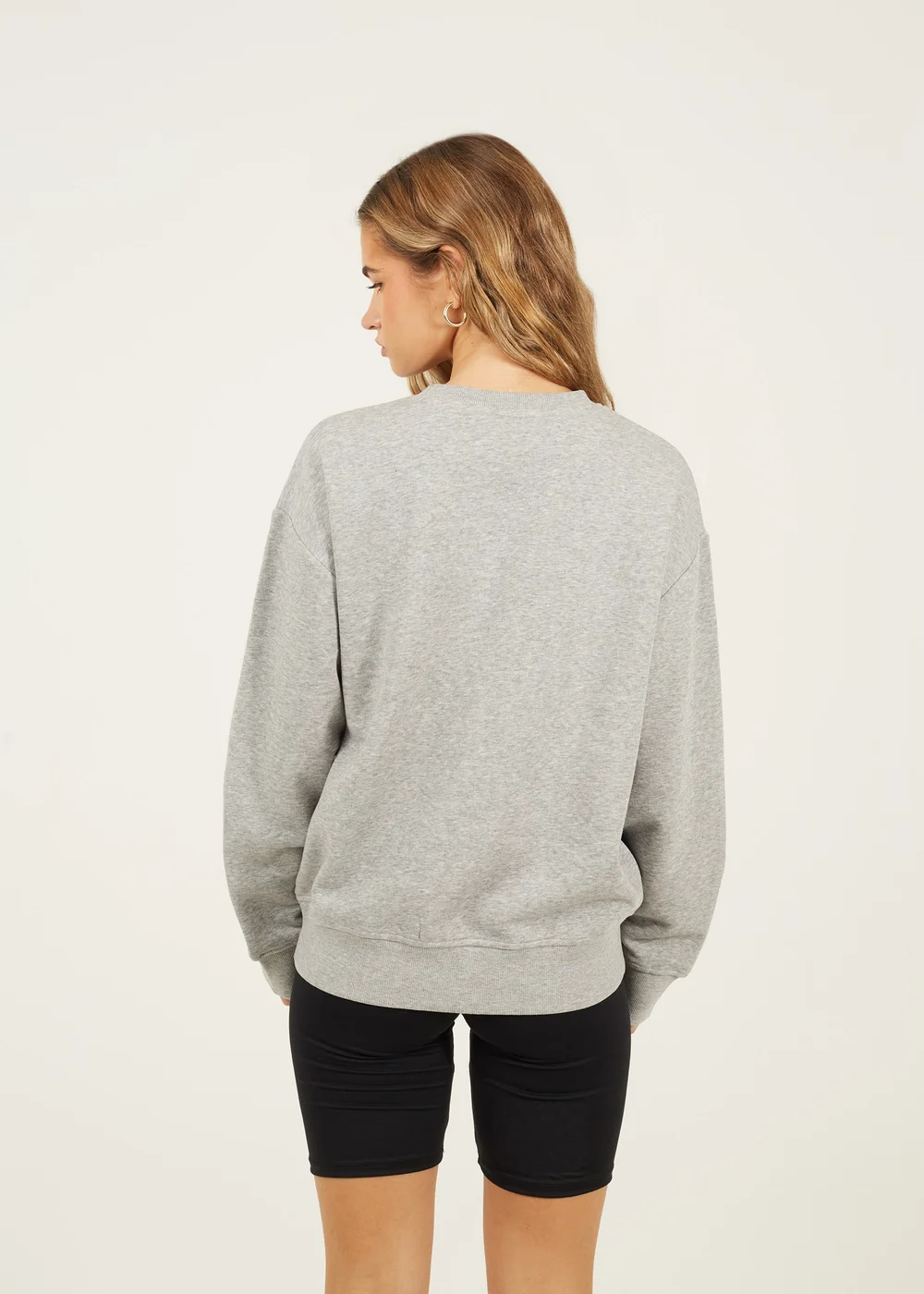 Brave Soul Grey Crew Neck Embroidered Sweatshirt - Large Image 2
