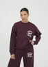 Brave Soul Burgundy Contrast Stripe Panel Crew Neck Sweatshirt - Extra small Image 1