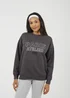 Brave Soul Charcoal Crew Neck Embroidered Sweatshirt - Extra small Image 1