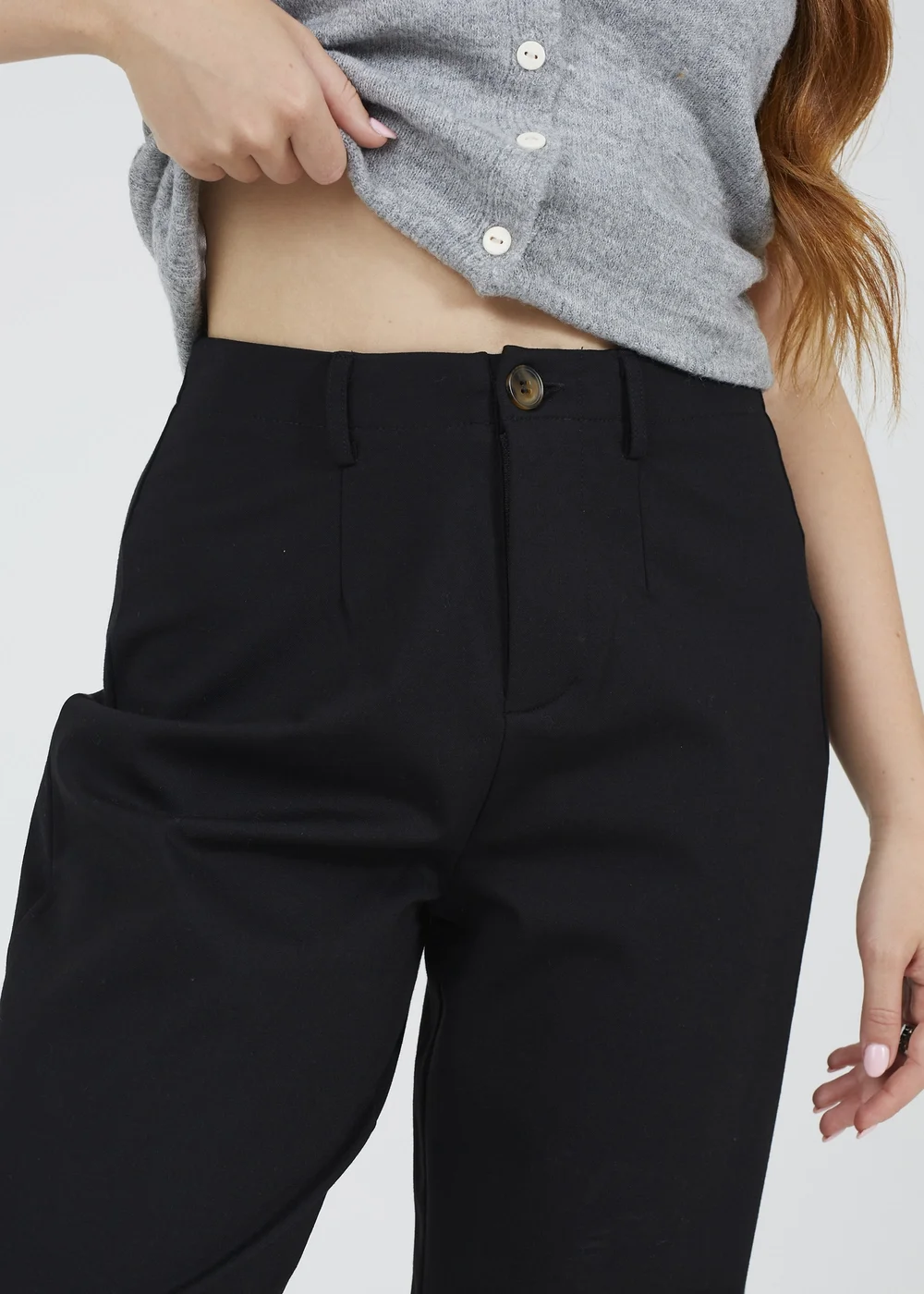 Brave Soul Black Straight Leg Jersey Trousers - L Image 3