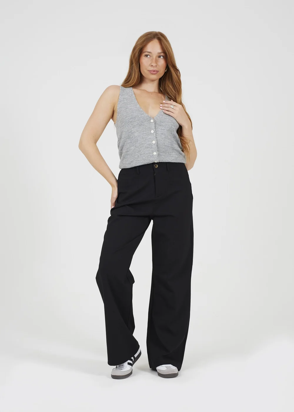 Brave Soul Black Straight Leg Jersey Trousers - L Image 4