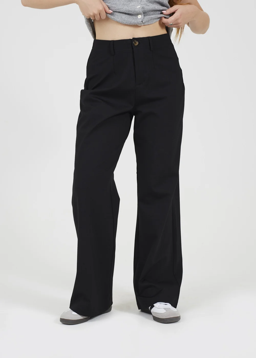 Brave Soul Black Straight Leg Jersey Trousers - L Image 1