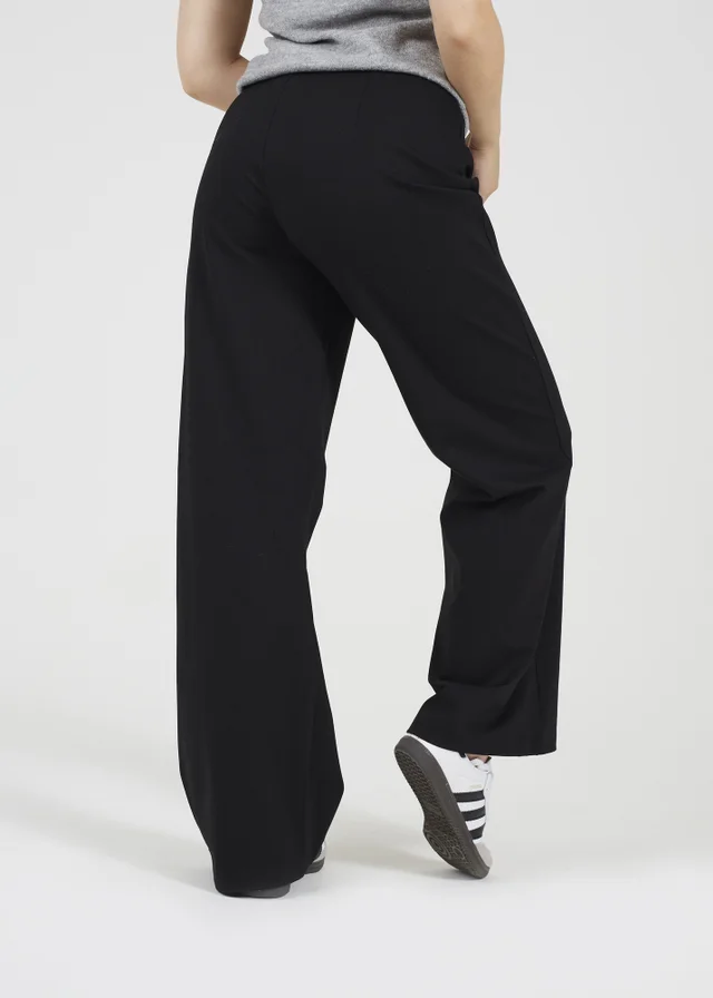 Brave Soul Black Straight Leg Jersey Trousers