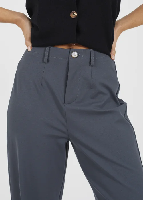 Brave Soul Charcoal Straight Leg Jersey Trousers - L Image 3