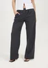 Brave Soul Grey Check Tailored Trousers With Elasticated Waist - L Image 1