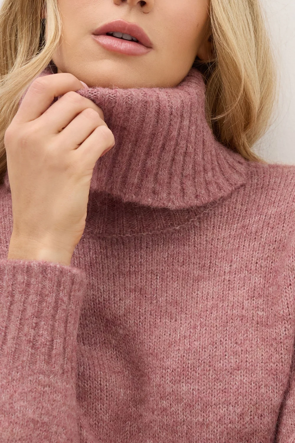 Long Tall Sally Premium Pink Chunky Wool Roll Neck Jumper - 8-10 Image 5