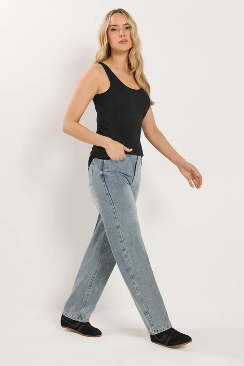 Long Tall Sally 2 Pack Black & White Vest Tops - 8 Image 3