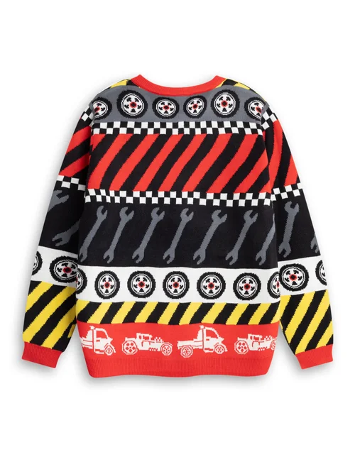 Vanilla Underground Hot Wheels Kids Red Christmas Jumper (3-12yrs) - 3-4 Yrs Image 2