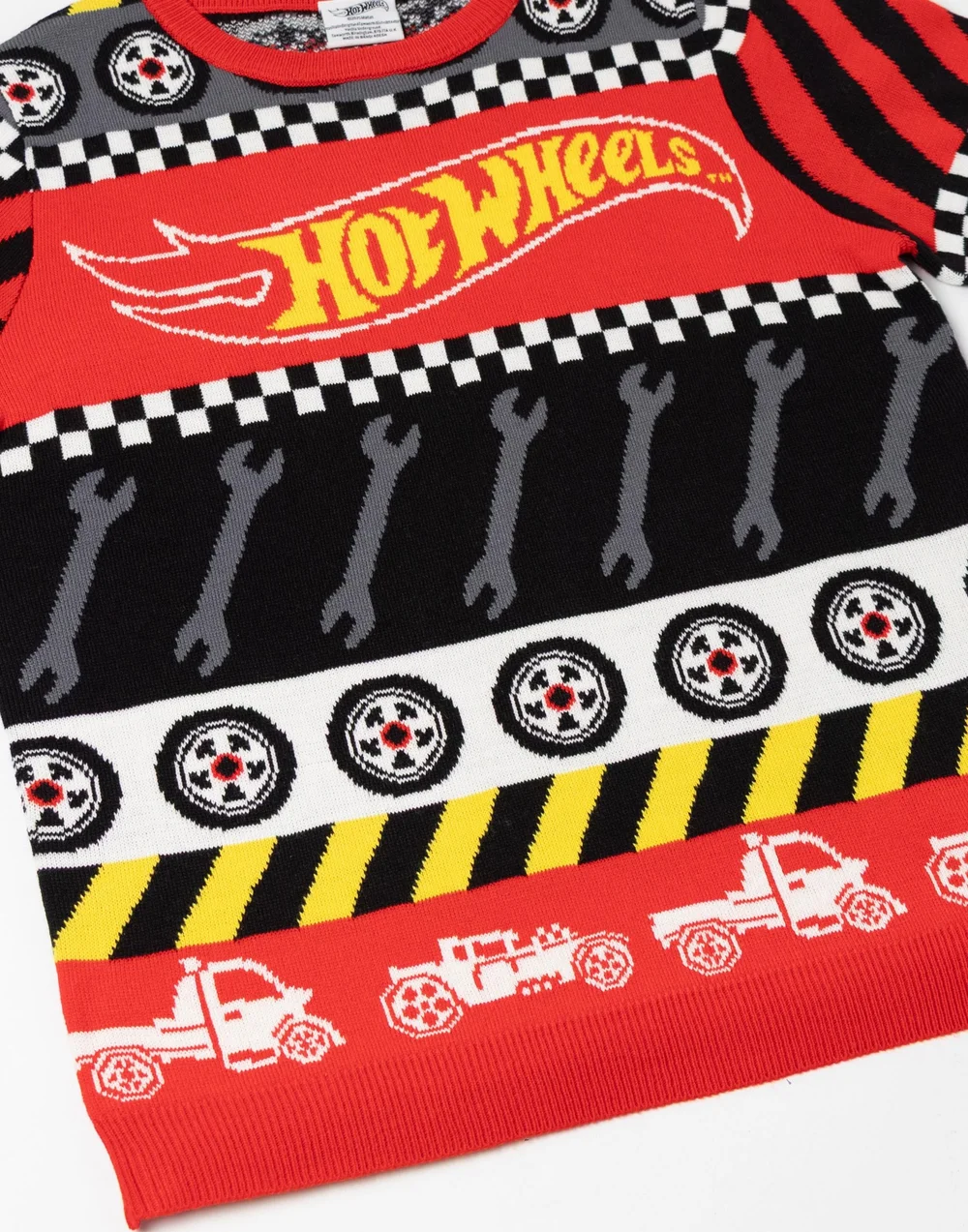 Vanilla Underground Hot Wheels Kids Red Christmas Jumper (3-12yrs) - 3-4 Yrs Image 3