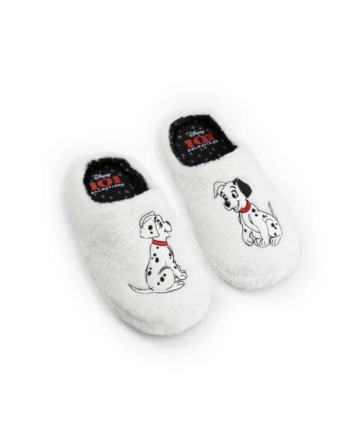 Vanilla Underground Disney 101 Dalmatians Adult White Mule Slippers - 7-8 Image 1