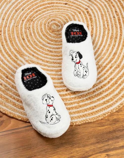 Vanilla Underground Disney 101 Dalmatians Adult White Mule Slippers - 7-8 Image 2