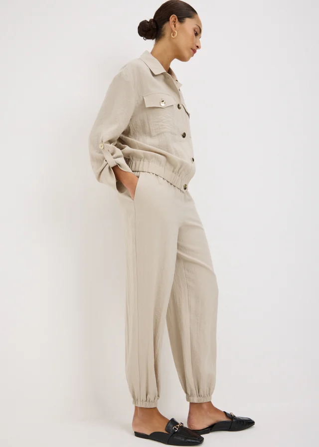 Oatmeal Cuffed Co Ord Trousers